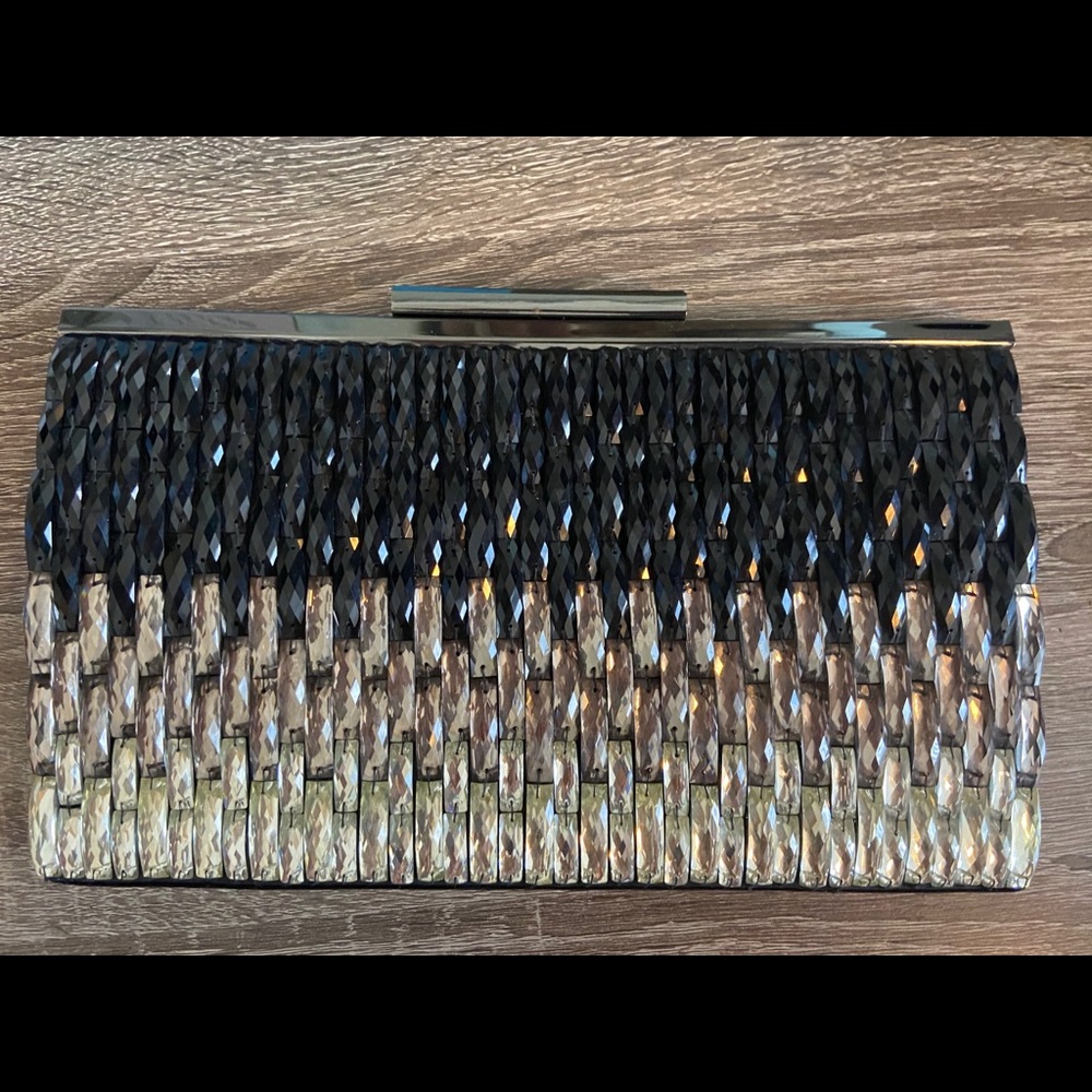 Glint black ombre clutch